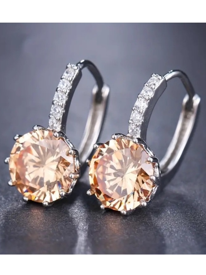 Champagne Diamond Leverback Earrings